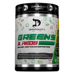 Dragon Pharma GREENS & REDS – 23 Organic Superfoods + Pre/Probiotics for Detox & Digestion
