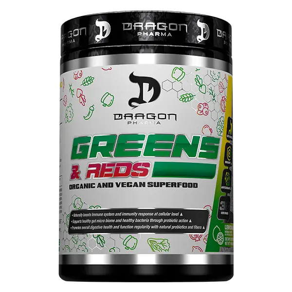 Dragon Pharma GREENS & REDS – 23 Organic Superfoods + Pre/Probiotics for Detox &...