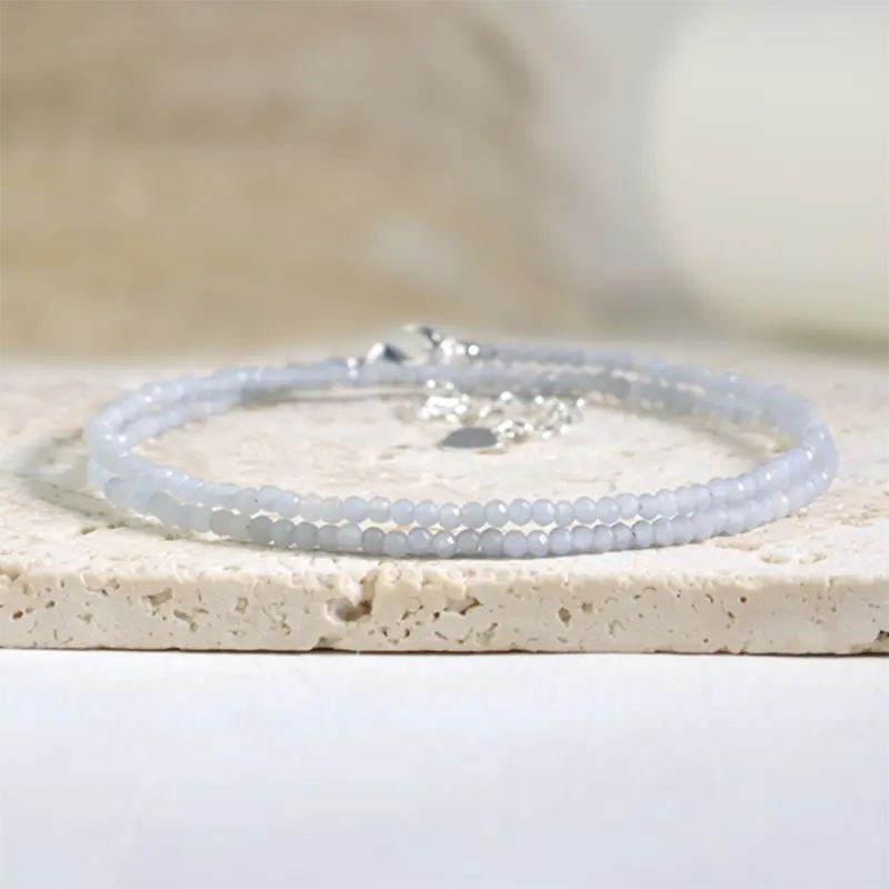 Angelite Choker - Natural Crystal Necklace - Connect to Divine Guidance & Calm Your Soul - Perfect for Empaths & Spiritual Seekers