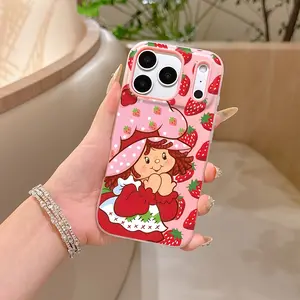 Strawberry Shortcake Phone Case, Compatible with iPhone Models 17-11 Pro Max, Soft Tpu Material, Matte Finish, Dual-Layer Protection
