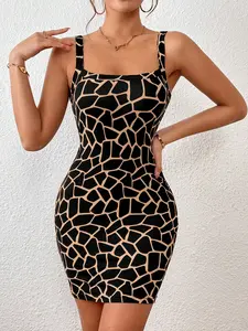 Privé Women Geometric Pattern Cami Style Bodycon Dress