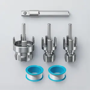 3PCS/Set Pipe Thread Cutting Tools, Suitable for 1/2'' 3/4'' 1'' PVC Internal and External Thread Processing with Taps and Cutters with Taped