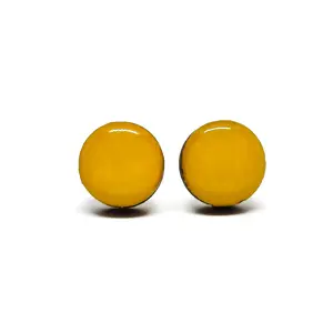 Mustard Yellow Stud Earrings by Candi Cove Designs