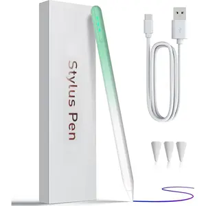 iPad  Pencil 9th&10th Generation, Stylus Pen for iPad, Palm Rejection, Tilt Sensitivity, Compatible with iPad 6/7/8/9/10, iPad Pro 11/12.9/13in, iPad Air 3/4/5/6, iPad Mini 5/6th (White Green)