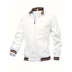 Classic Vintage Bomber Jacket — Vintage Stand-Collar Bomber Jacket — Men’s Classic Design Proof Sports Jacket for Outdoor Use