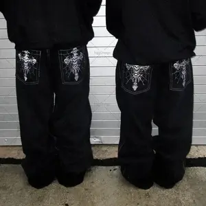 Y2K Jeans Baggy Pants Vintage 2000S American Hip-hop Punk Rock Fashion Versatile Denim Loose Streetwear Pocket Trouser