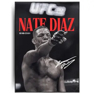 Nate Diaz Fighter Poster, Ufc Wall Art, Decor, Instant Download, Athlete Canvas, Gift for boyfriend, Unique design, MMA