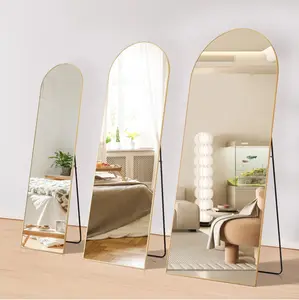 71"x26" Arched Full Length Mirror, Full Body Standing Mirror Floor Mirrors, Gold
