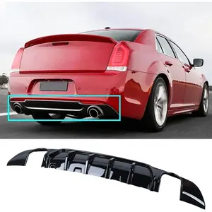 Glossy Black ABS Rear Lip Bumper Diffuser 2015-2021 Chrysler 300C SRT Factory Style Lower Valance PP Rear Bumper Diffuser Lip