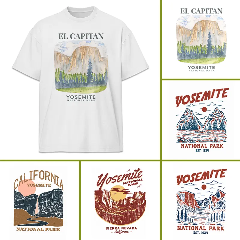 Yosemite National Park Graphic T-shirt ,Outdoor Lover Adventure Shirt, Mountain Hiking Shirt, Trendy Women's Shirt,Camping Gift, Vintage Style Graphic Design T-Shirt, Mom Tee, Vintage Baggy Style Streetwear Tops Tshirt