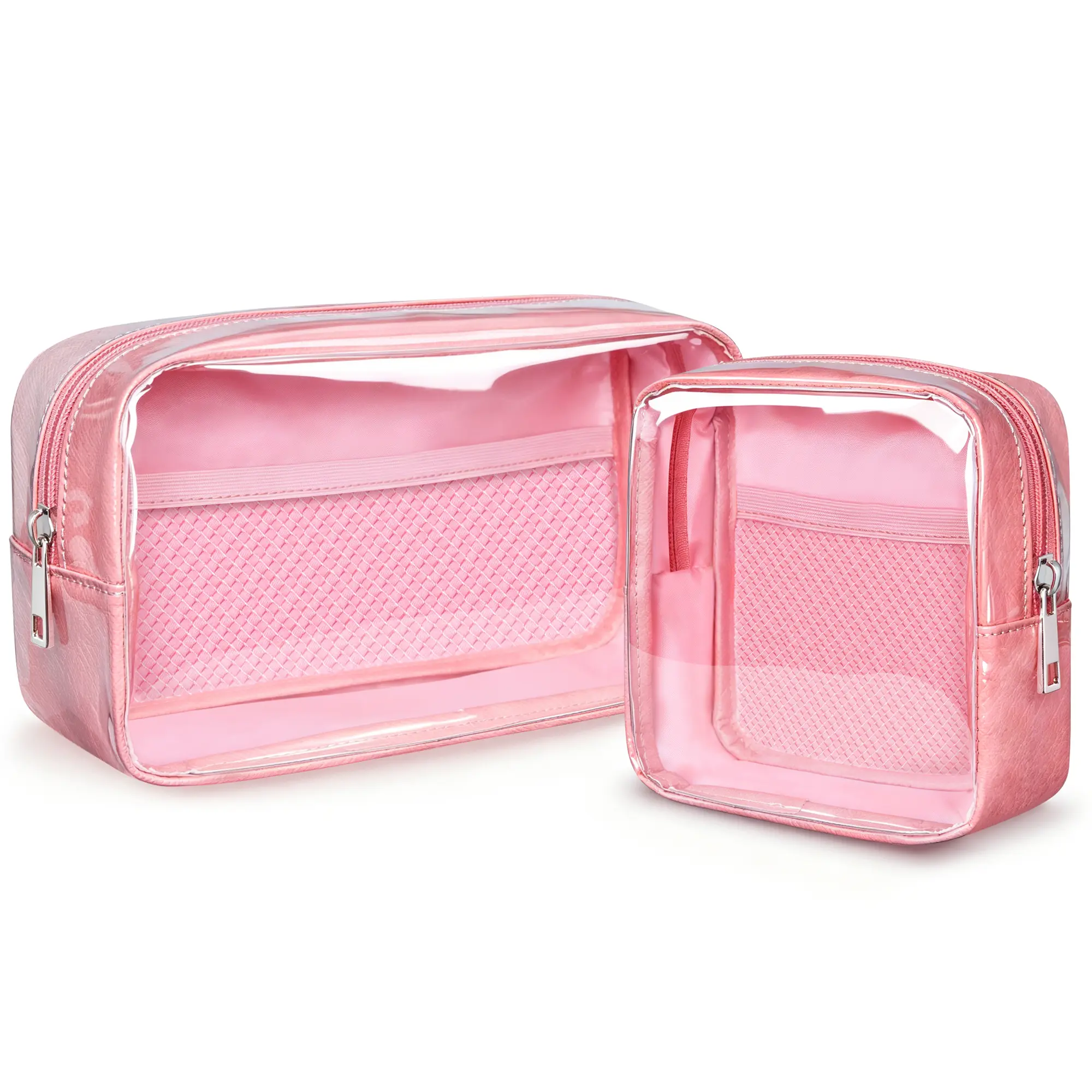 KALIDI Clear Makeup Bag Small Cosmetic Pouch Travel Toiletry Organizer | Waterproof Transparent PVC, Zipper Jelly Make Up Bag for Women Purse Car Daily Essentials