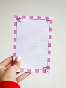 Pink Checkered Bows Notepad