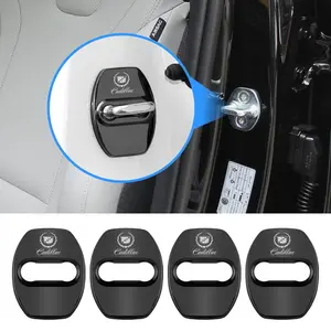 4Pcs Titanium Alloy Car Door Lock Protective Cover For Cadillac Escalade CTS ATS XTS CT4 CT5 XT5 XT4 XT6 CT6 Lyriq SRX ELR Celestiq EXT XLR