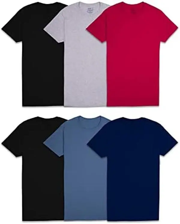 Fruit of the Loom Men's Undershirts, Moisture Wicking & Tag Free, Short Sleeve Crew T-Shirts Streetwear Menswear Top Tshirt