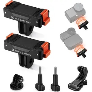 K&F CONCEPT 2 Pack Magnetic Adapter Compatible with Osmo Nano/Action 6 dji |   Extension Base with 1/4" Adapter and Quick Buckle for Tripod |   Vlogging Accessories