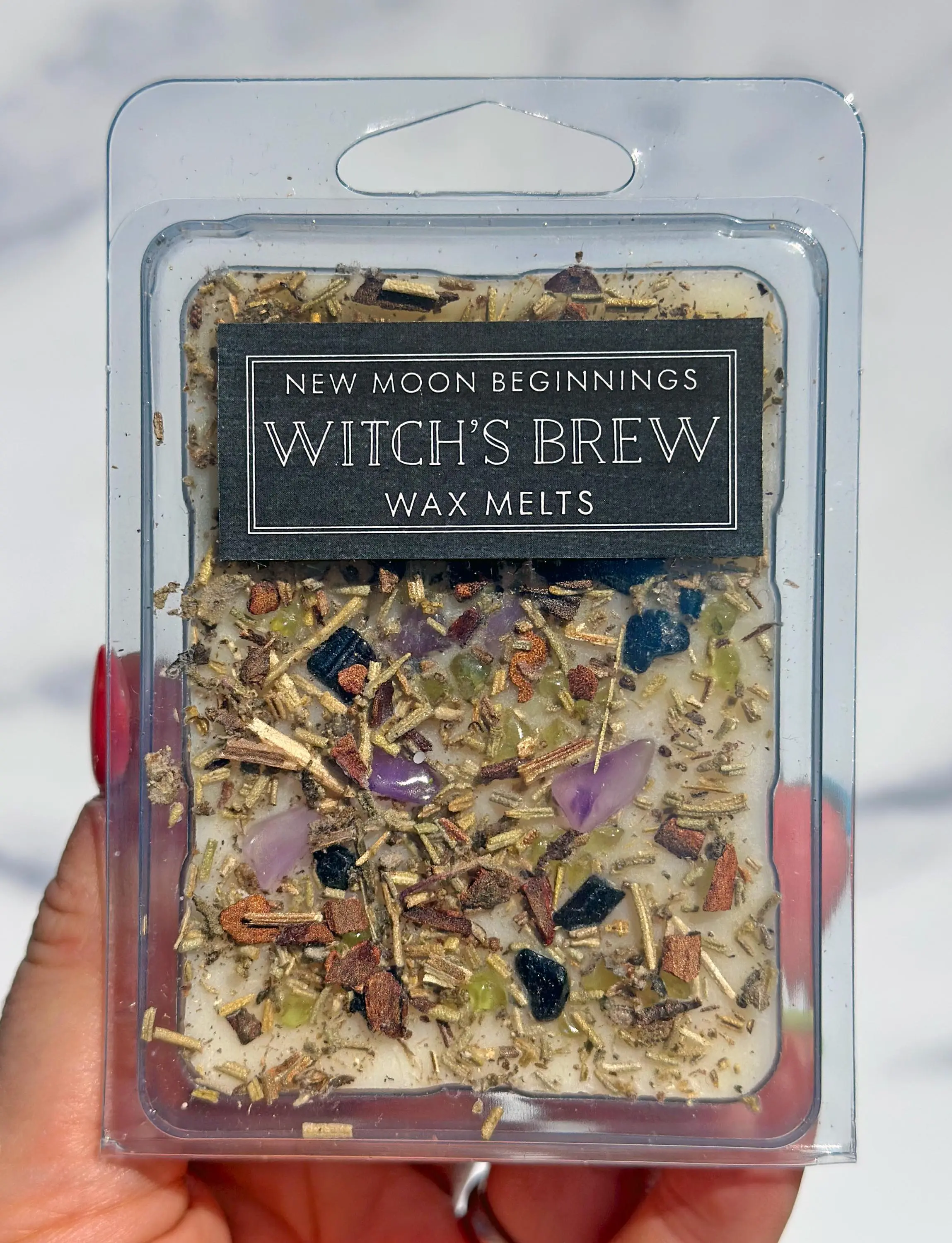Witch's Brew Wax Melts - Handmade Fall & Halloween Soy Wax Melts made with Crystal and Herb - Witchy Vibes for Protection, Manifestation, Personal Power