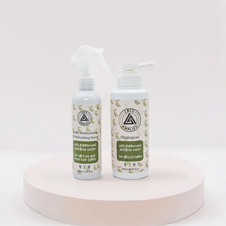 BUNDLE DEAL - Locs Amplify Clarifying Shampoo + Daily Refreshing Spray | For Locs, Dreadlocks, Braids; Natural Hair | Clarify • Hydrate • Lightweight | Bundle | 300 ml + 200 ml