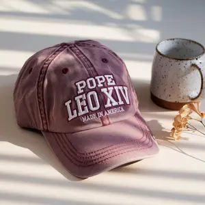 Embroidered Robert Francis Prevost New Pope Hat Leo XIV Vatican Hat , First American Pope,Catholic Church Holy Father Pope Hat