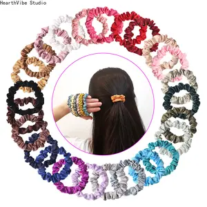 Best-Selling Solid-Color Elastic Hair Ties — Fabric Matte Satin Scrunchies: Simple & Stylish Headwear for Women
