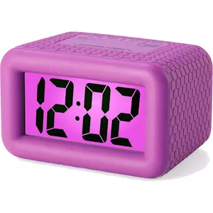 Digital  Clock   Clock with Snooze and Backlight - Simple Travel Clocks Large LCD Display - Loud  Clock for Bedroom -  ()