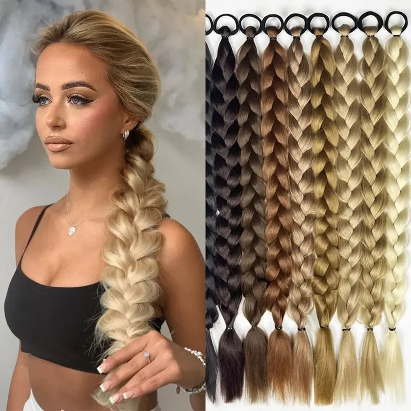 Women's 24-Inch Glueless Twist Ponytail Extension - 60g Synthetic Soft Hairpiece, Heat-Resistant Rayon Accessory, Synthetic Curly Hair, Glueless Wear, Easy On, Available in 7 Colors, Can Be Straightened for Ponytail, Braid Hairstyles
