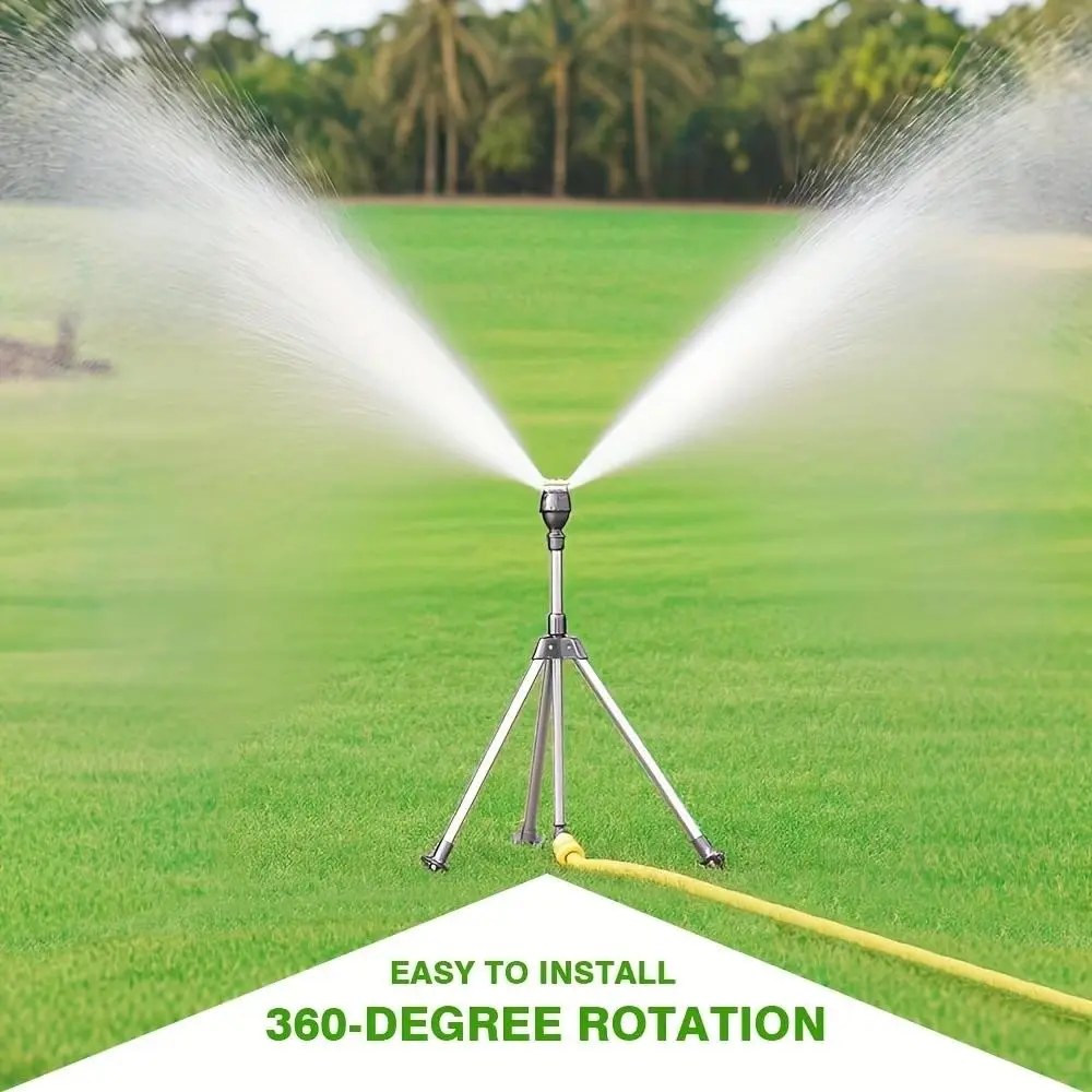 Garden Tripod Sprinkler, Auto Rotate Design, Ideal for Lawn, Farmland & Landscape Watering
