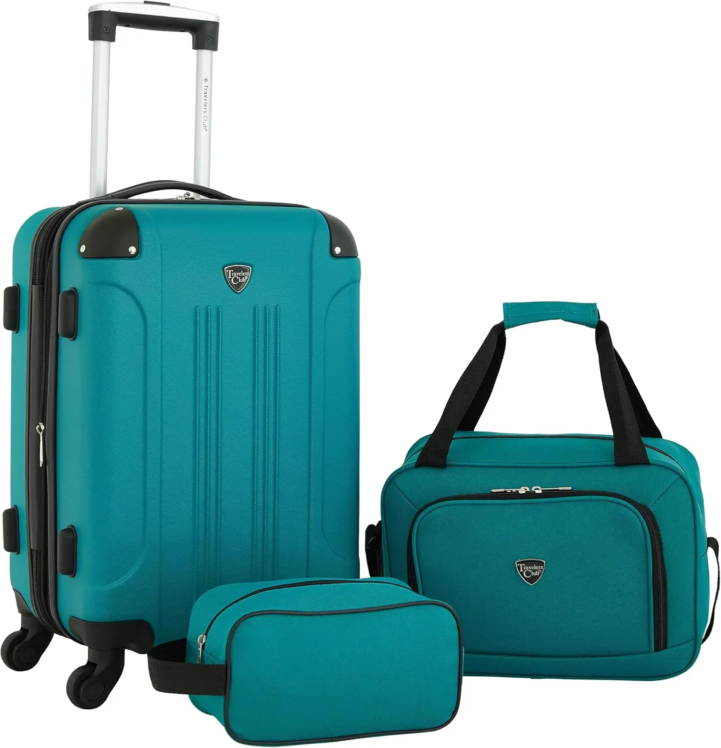 3-Piece Chicago Hardside Expandable Spinner Luggage Set, Teal