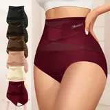 Morelect Women's 4/6/8-Pack Underwear for Women - High-Waisted Full Coverage Panties, Breathable Crisscross Mesh, Featherlight Stretch Fabric, Cross Vents, Plain Design, Morelect Logo Detail,sohochic