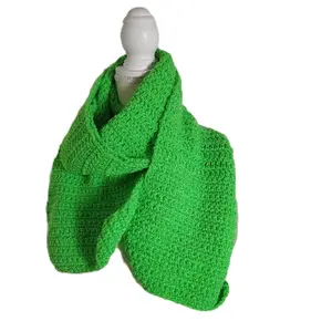 Lime Green Crochet Scarf