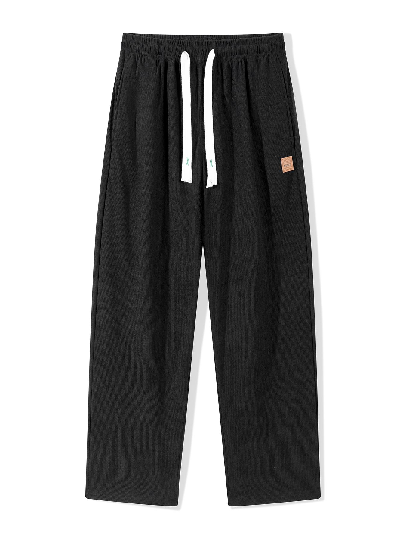 Men's 3-Pack Comfy Casual Pants - Mid-Rise Straight-Leg Loose Fit, Drawstring Waist, Plain Street Style Activewear for Outdoor Walking, Comfy Pants, Sportswear, Athletic