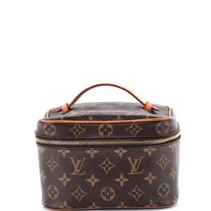 Pre-owned Louis Vuitton Canvas Coated Toiletry Bags Nice Vanity Case Monogram Canvas Mini by Rebag