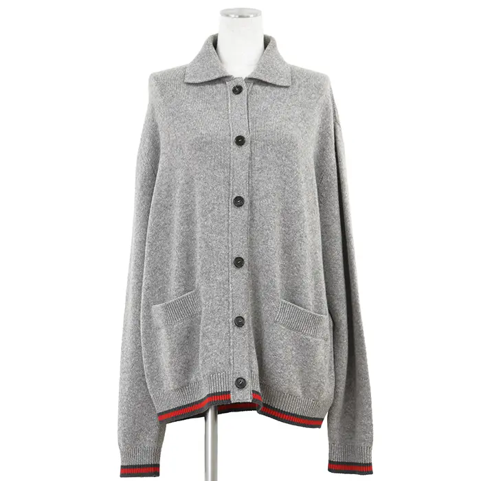 Pre-owned GUCCI Wool Small Leather Goods Cashmere Cardigan