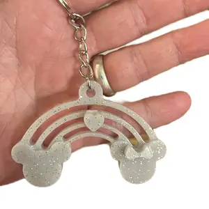 Handmade Resin Minnie and Mickey Keychain - Perfect for Keys