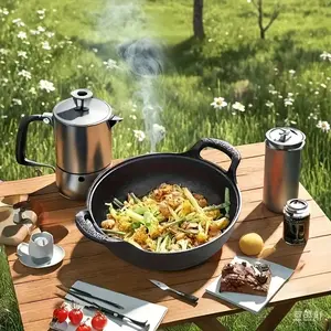 Mini Versatile Pre-Seasoned Cast Iron Skillets with Dual Handles - Non-Stick, Perfect for Outdoor Grilling & Camping, Durable Iron Cookware [Heat Resistant Cooking Cookware]