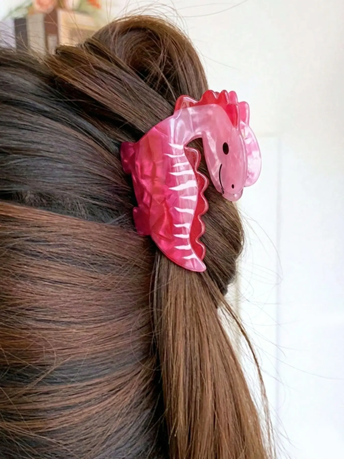 Cute Dinosaur Hair Claw, Fun Animal Hair Accessory, Perfect for Valentine's Day Gift, Mother's Day Gift, Afternoon Tea, Office, Daily Fashion, Super Cute Acrylic Clips, Claw Clips