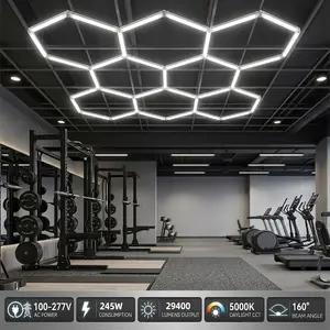 Hexagon LED Garage Light: Super Bright 29400LM 8 Hex Honeycomb Garage Light,DIY Hexagon Led Lights for Gym Basement Hair Salon