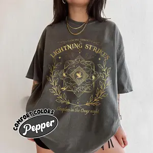 Onyx Storm Dancing Through The Lightning Strikes Comfort Colors Shirt Fourth Wing Inspired Shirt Dragon Lover Tshirt