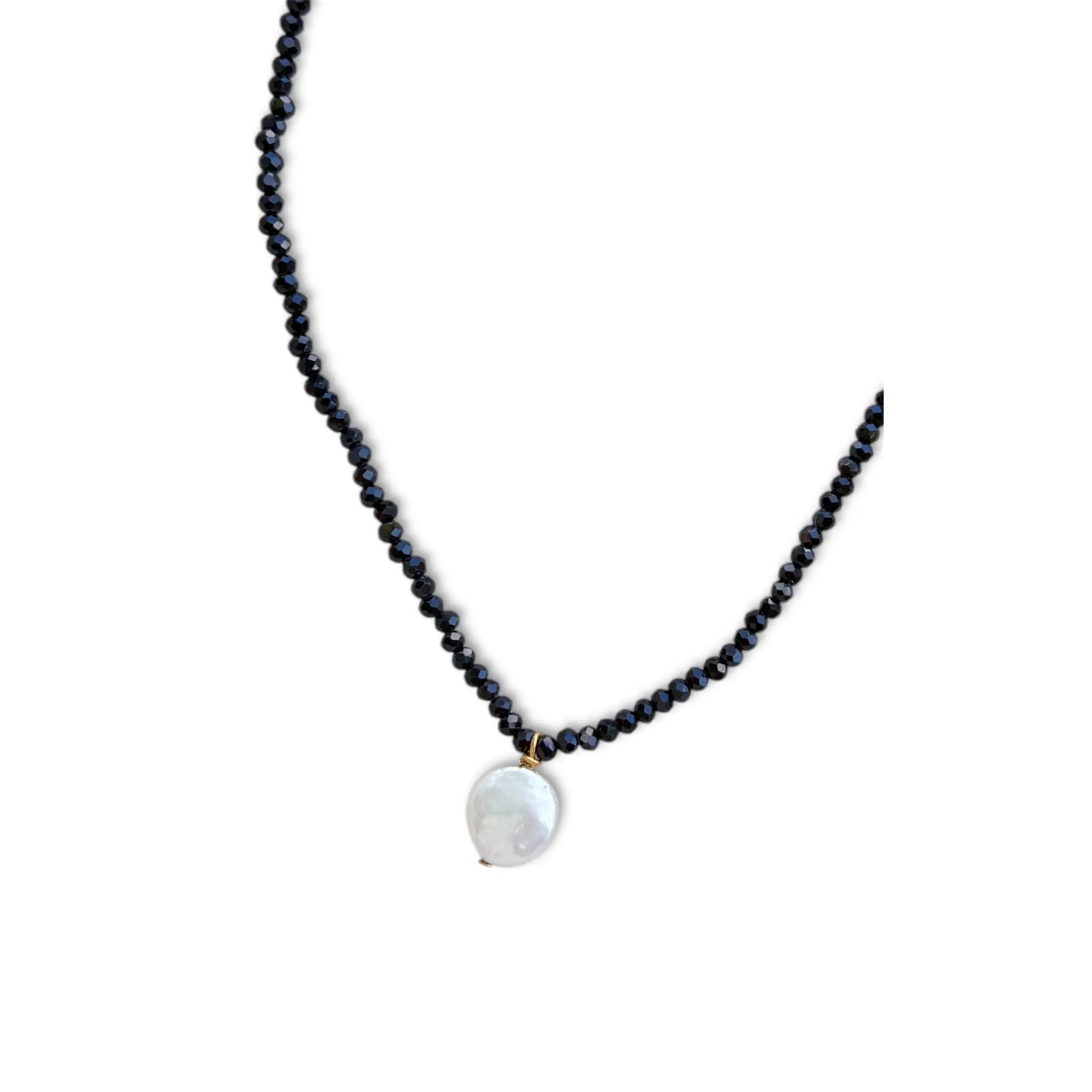 Black Crystal Pearl Necklace