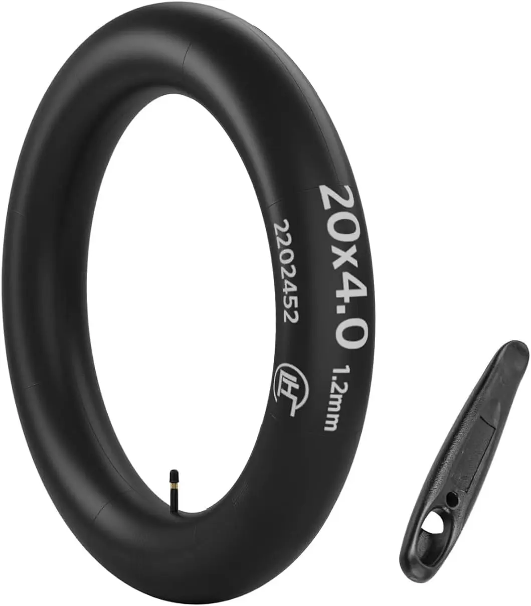 OUXI 20x4.0 Puncture-Resistant Folding Fat Tire Tube - Heavy-Duty Butyl Rubber, Seamless Fit, Directional Tread Replacement for MTB, Ebike Mountain Bike Components & Parts, Knobby Tire Components & Parts, Fat Tire Components & Parts