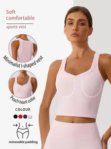 High-Intensity I-Beam Back Yoga Bra with Padded Chest, Sleeveless Sports Bra for Gym, Pilates, or Casual Wear, Comfortable and Supportive