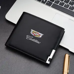 Cadillac Car Men Wallet, ID Credit Card Holder, Driver License Card Bag, Gift Accessories, Compatible with Ats Bls Ct4 Ct5 Sts XLR Xt4 Xt6 Xts