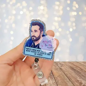 Dr. Robby Badge Reel | The Pitt Nurse, Glitter Clip