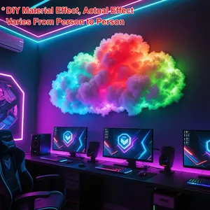 LED Cloud Light with Music Rhythm,DIY Night Light for Bedroom & Gaming Room-USB Powered,Perfect for Christmas Gifts,Party,Dynamic Visual Effect, Decorative Lighting, Home Decor Lighting (Clouds Need To Be Shaped By Oneself or As Desired)