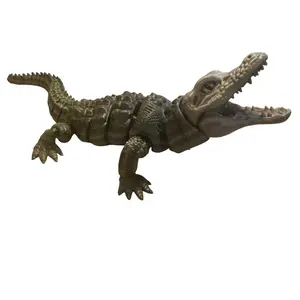 Realistic Alligator Articulating Figurine - Decorative Decorative Animal Figure with Detailed Features Ornaments