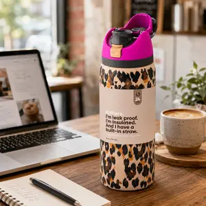 NEW Owala "Wild At Heart" 32oz FreeSip Limited Edition Leopard Print Water Bottle