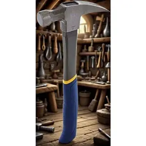 16 oz Fiberglass Rip Claw Hammer - Steel Framing Hammer with Durable Construction, Non-Slip Grip, Ergonomic Handle, Shock Absorbent Precision Smooth Face, Reduced Vibration, Ideal for Roofing, Professional Repair & DIY Tools