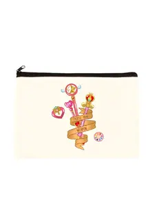 doremi magic Sublimation Blank Canvas Makeup Bags Zipper Pouch Pencil Case Blank Craft Bags Cosmetic Pouch For Travel