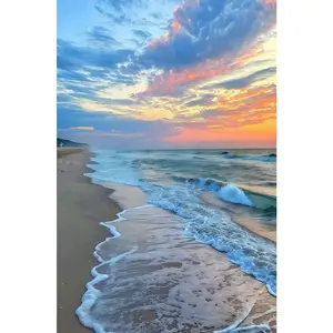 1PCS Diamond Painting Kit Sunset Beach Scene DIY Rhinestone Embroidery Arts Craft for Home Wall Decor