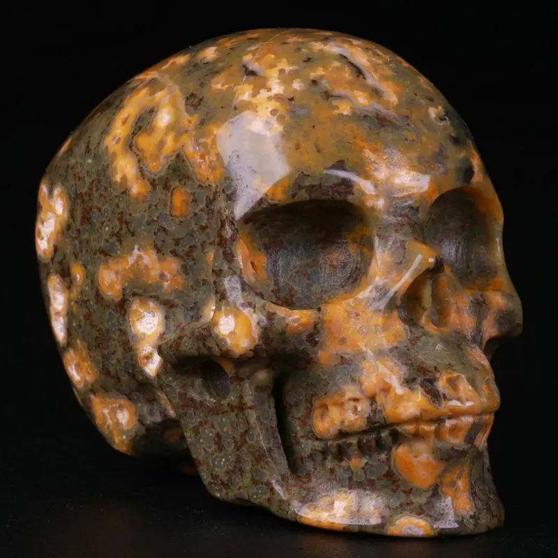 2.0 " Ocean Jasper Carved Crystal Skull, Super Realistic, Crystal Healing