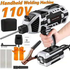 110V Portable Welder, Portable Electric Welding Machine,110V Portable Welder Handheld with IGBT Inverter 5 Variable Current Adjustment, ARC Welder Gun, Fits for 3/32" Wire Rods